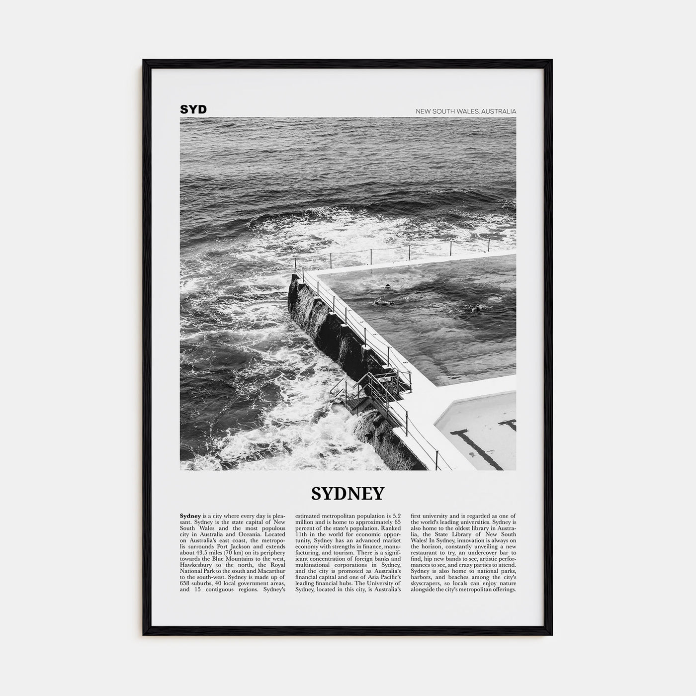 Sydney Travel B&W No 4 Poster