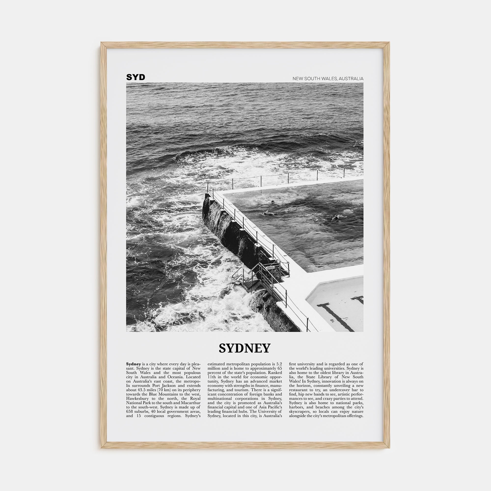 Sydney Travel B&W No 4 Poster