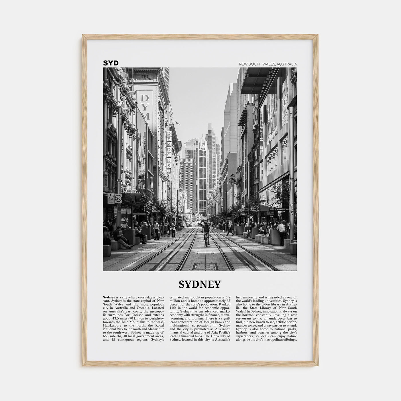 Sydney Travel B&W No 5 Poster