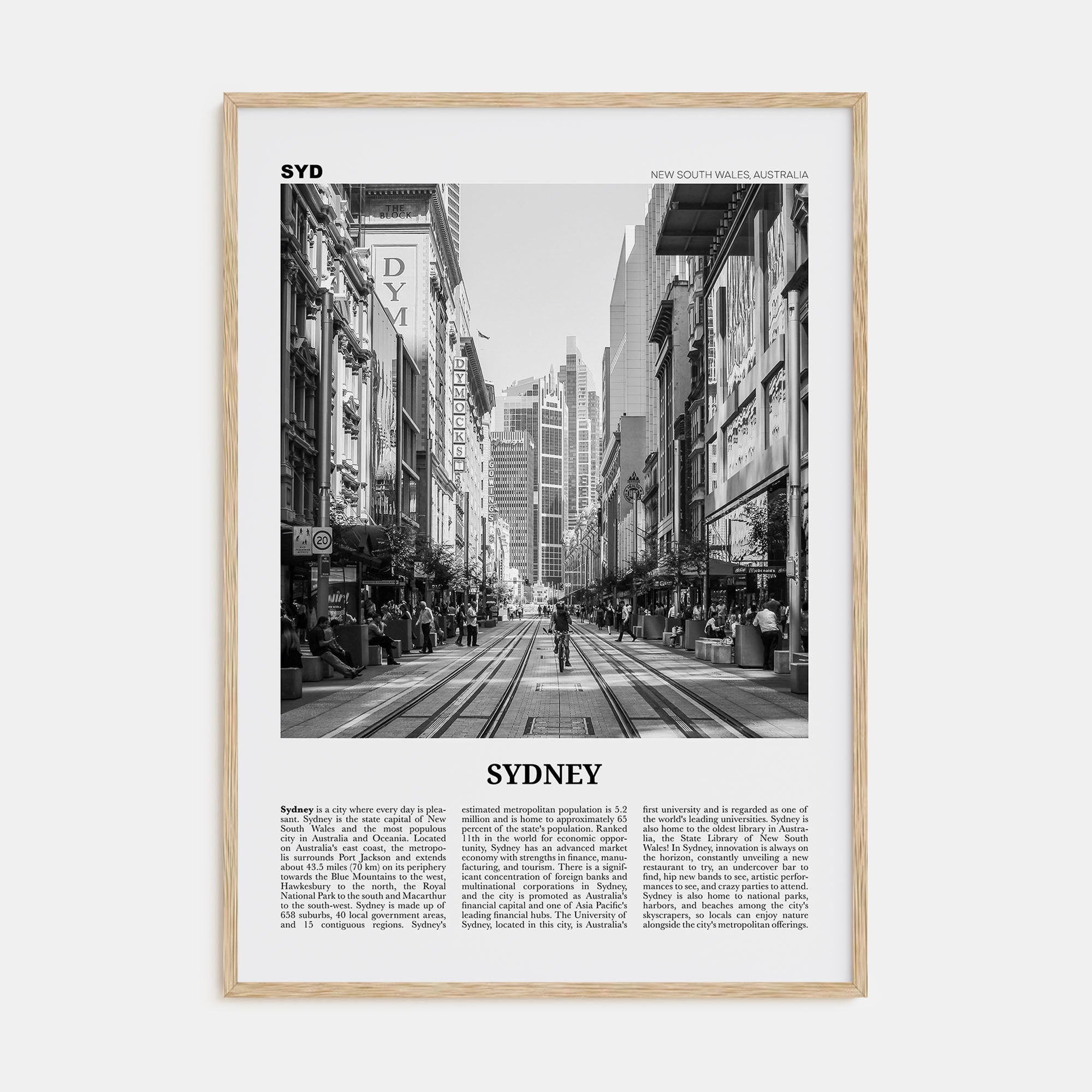 Sydney Travel B&W No 5 Poster