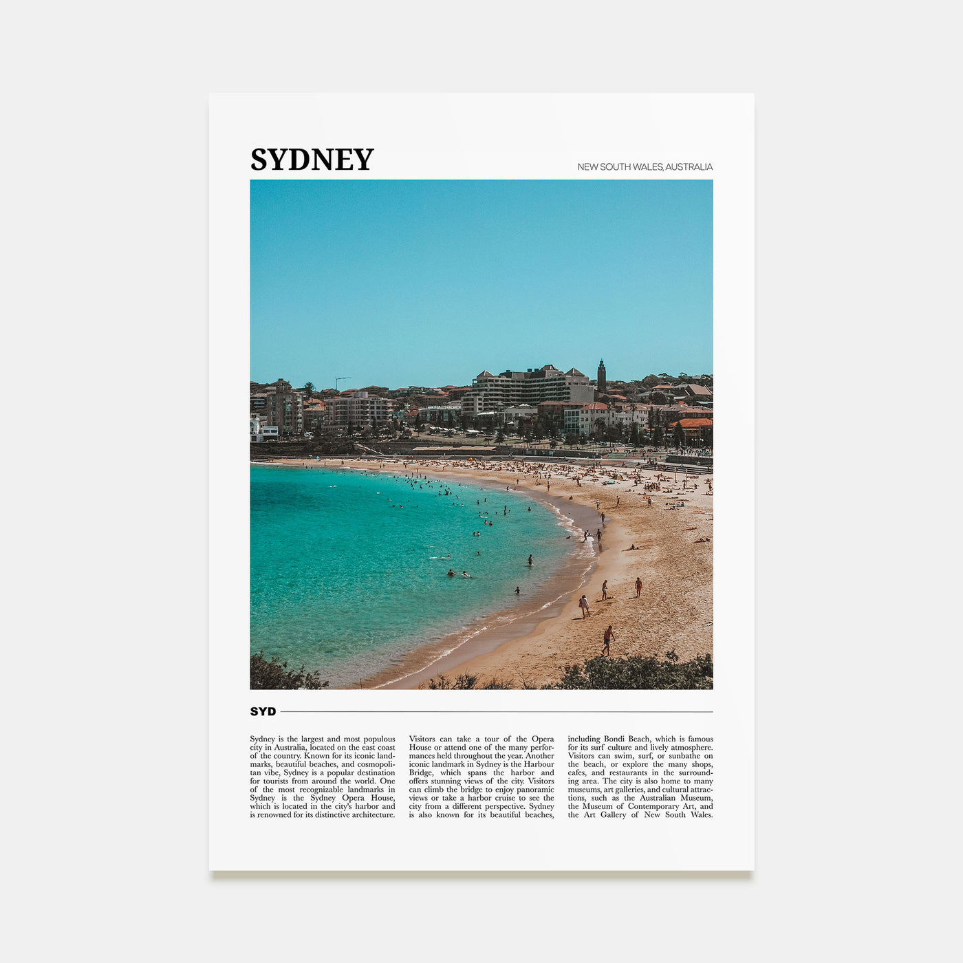 Sydney Travel Color Poster