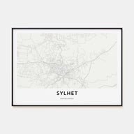 Sylhet Map Landscape Poster