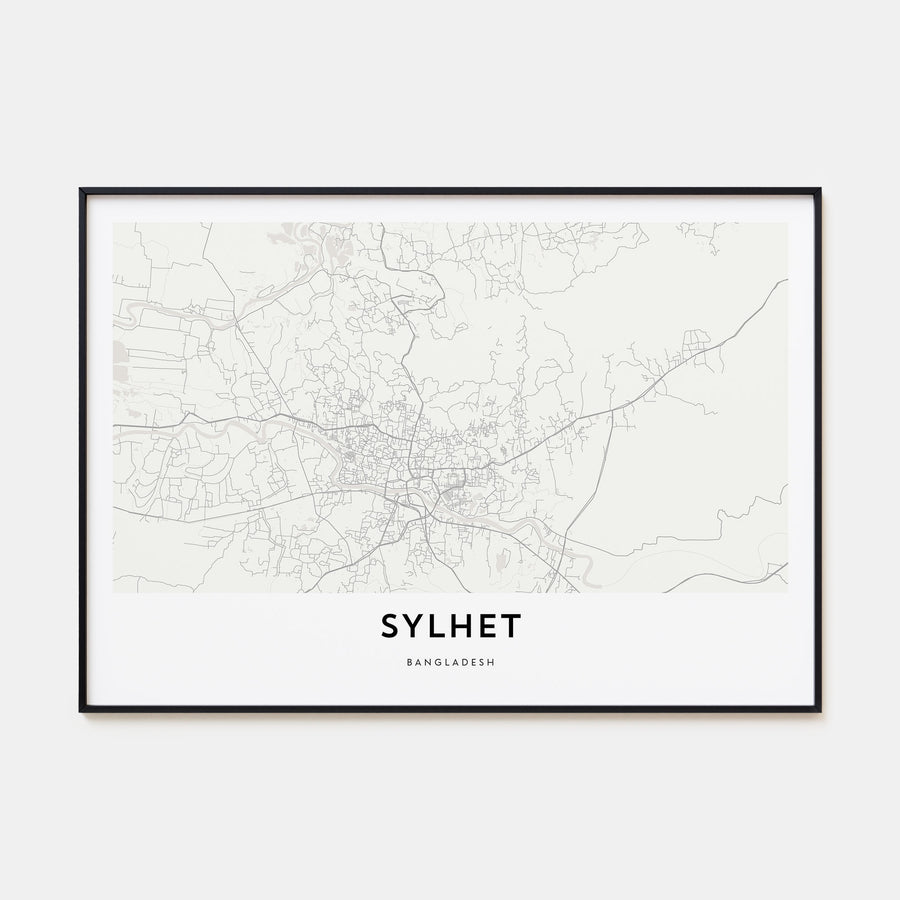 Sylhet Map Landscape Poster