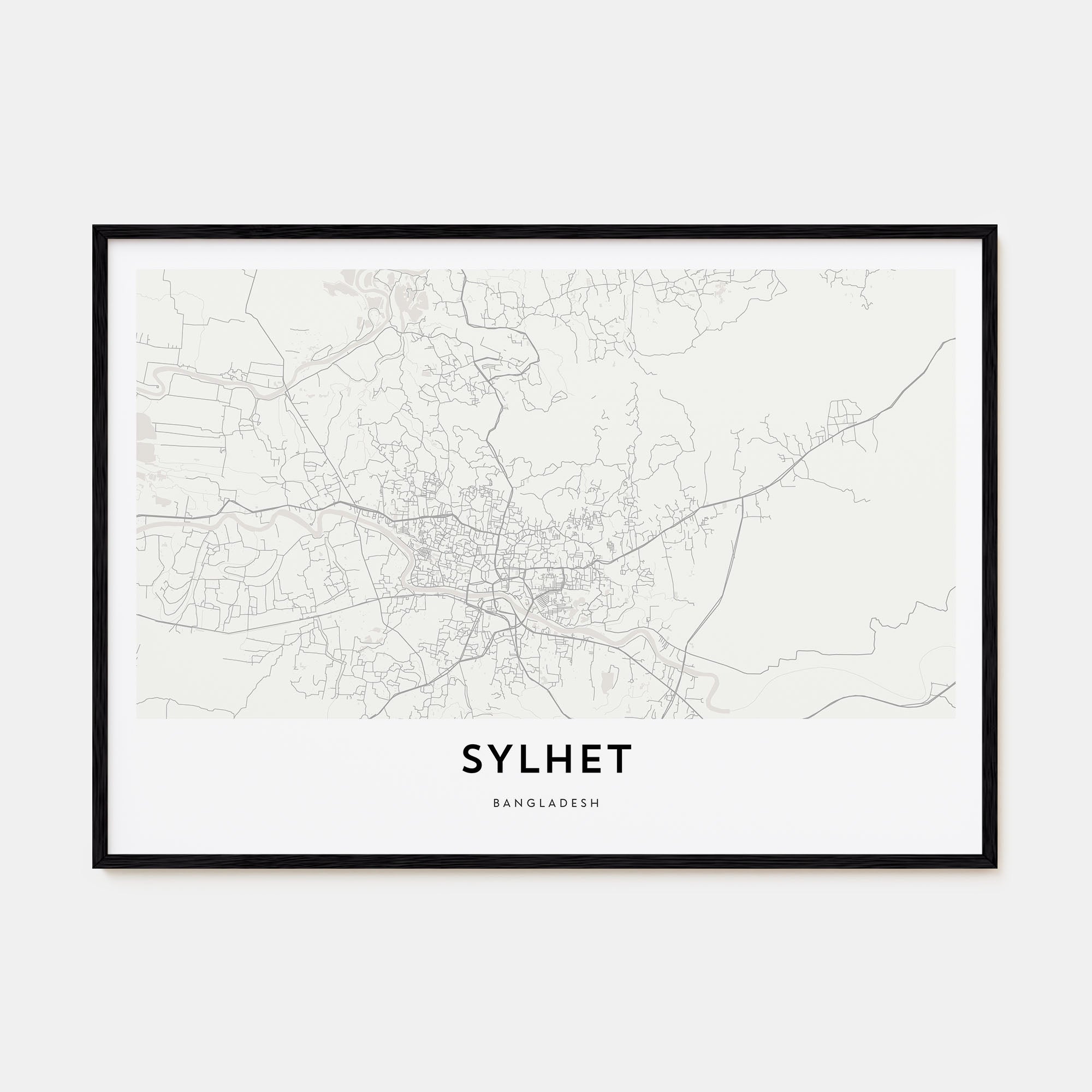 Sylhet Map Landscape Poster