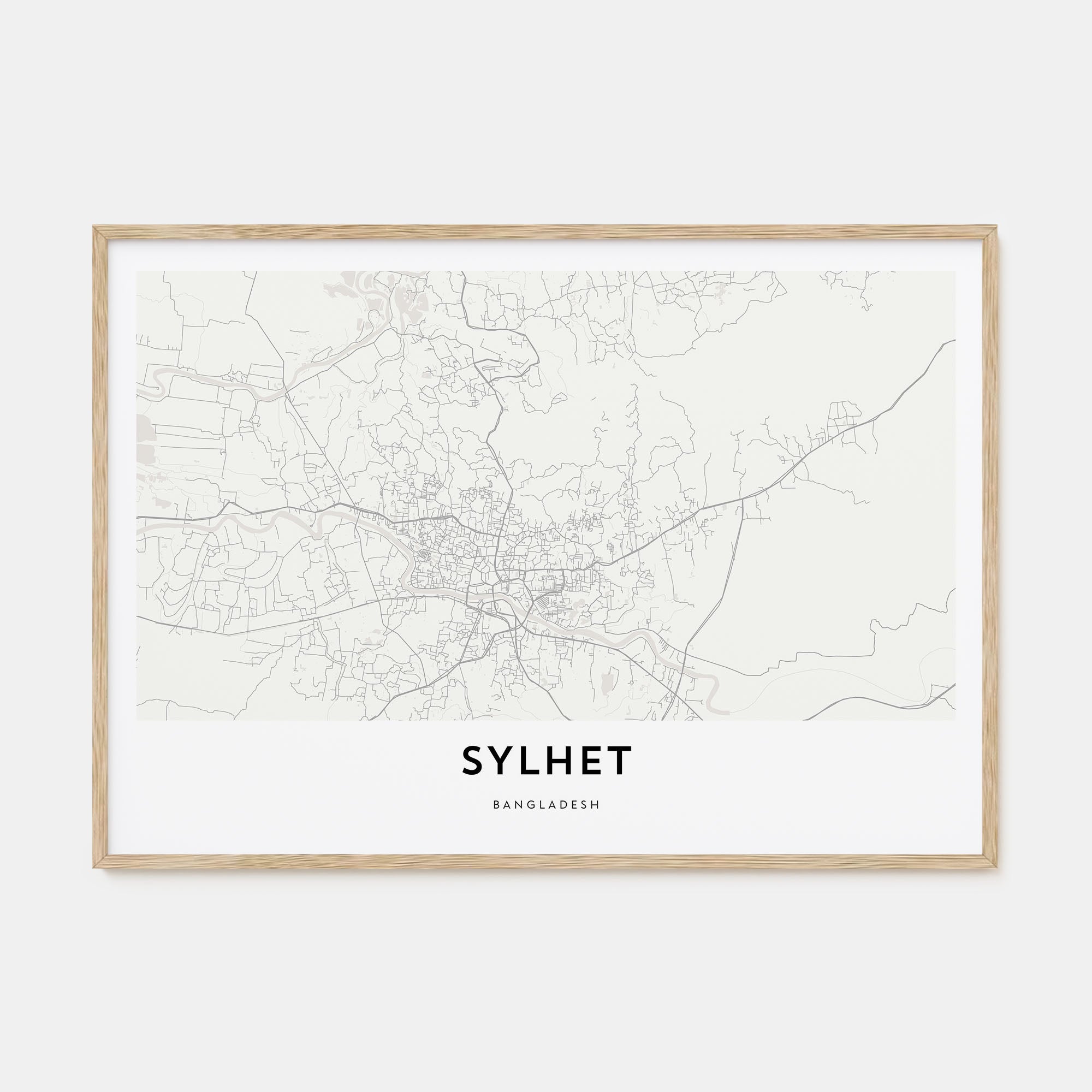 Sylhet Map Landscape Poster
