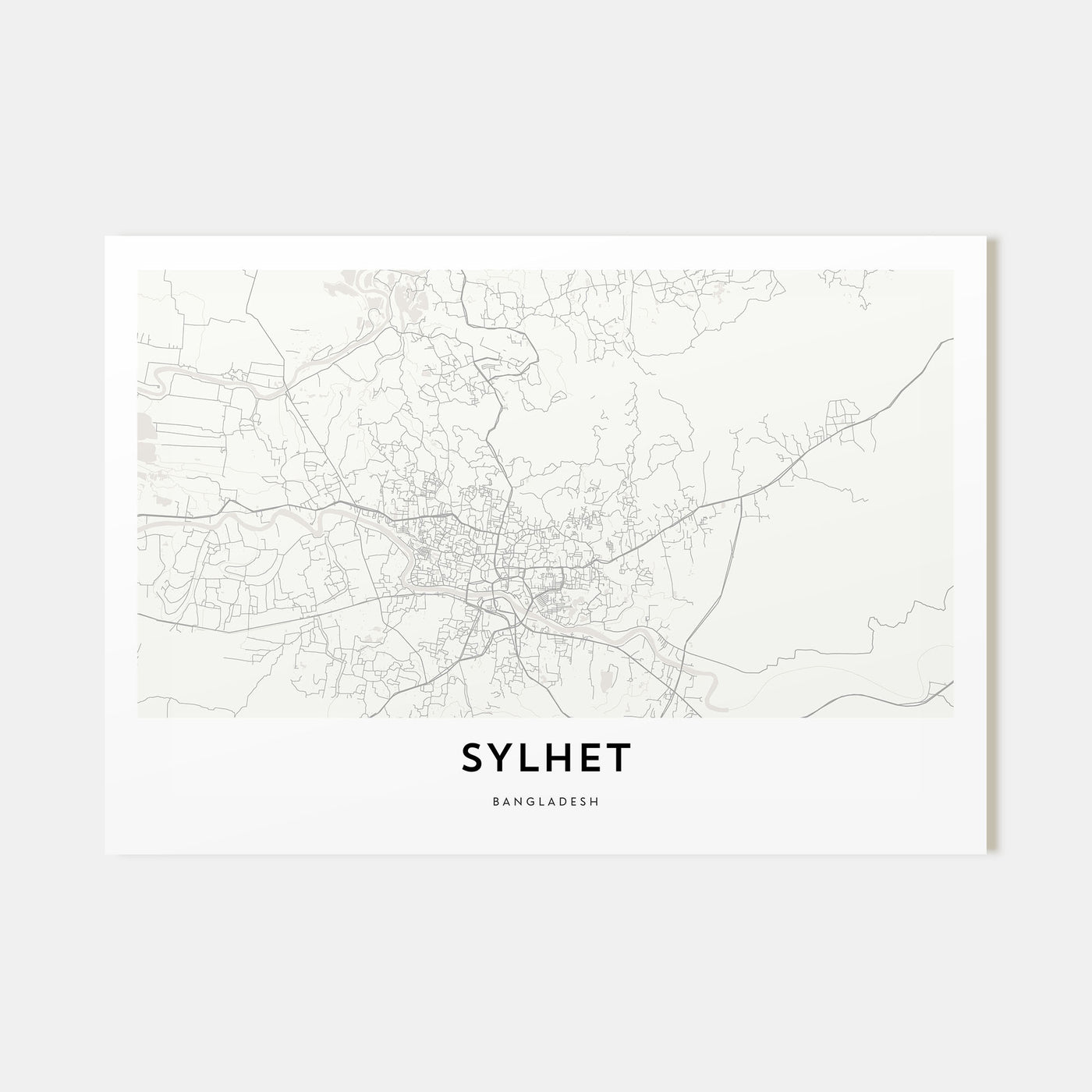 Sylhet Map Landscape Poster