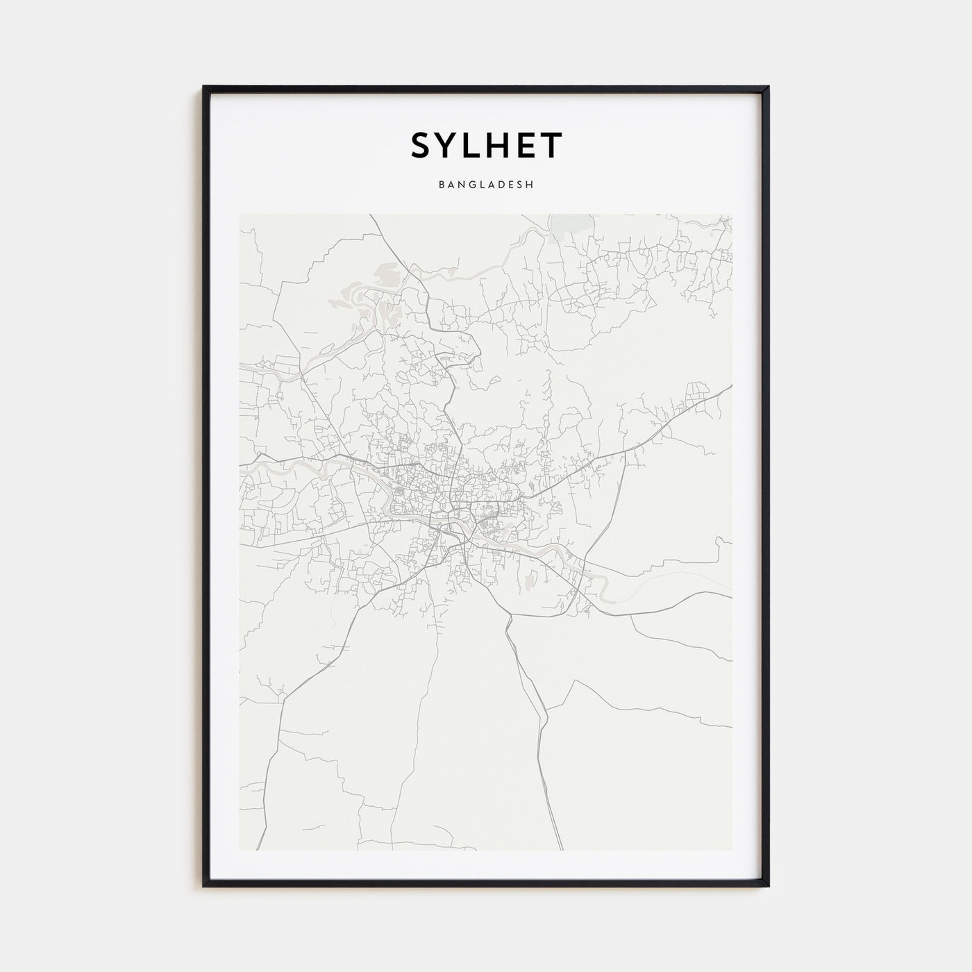 Sylhet Map Portrait Poster