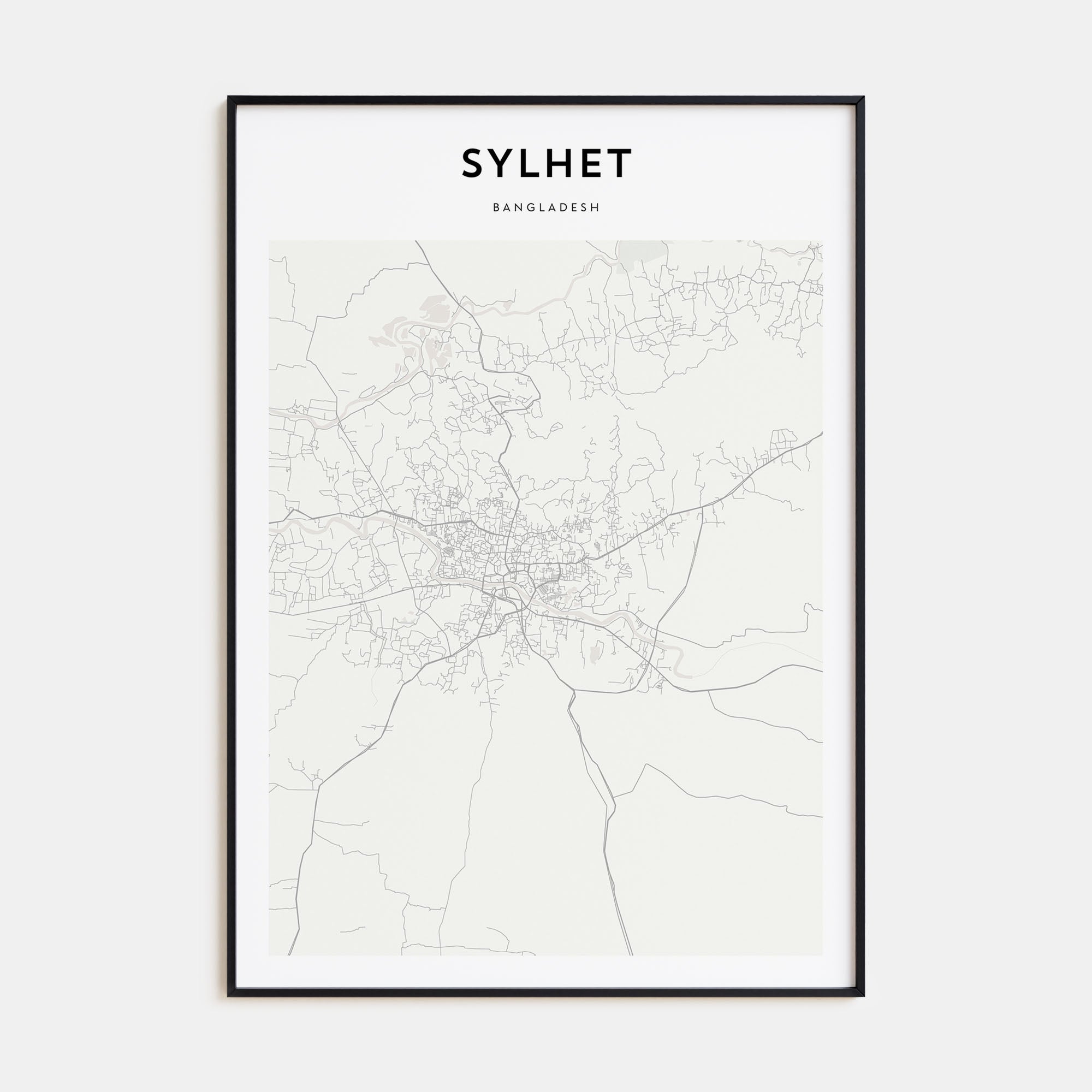 Sylhet Map Portrait Poster