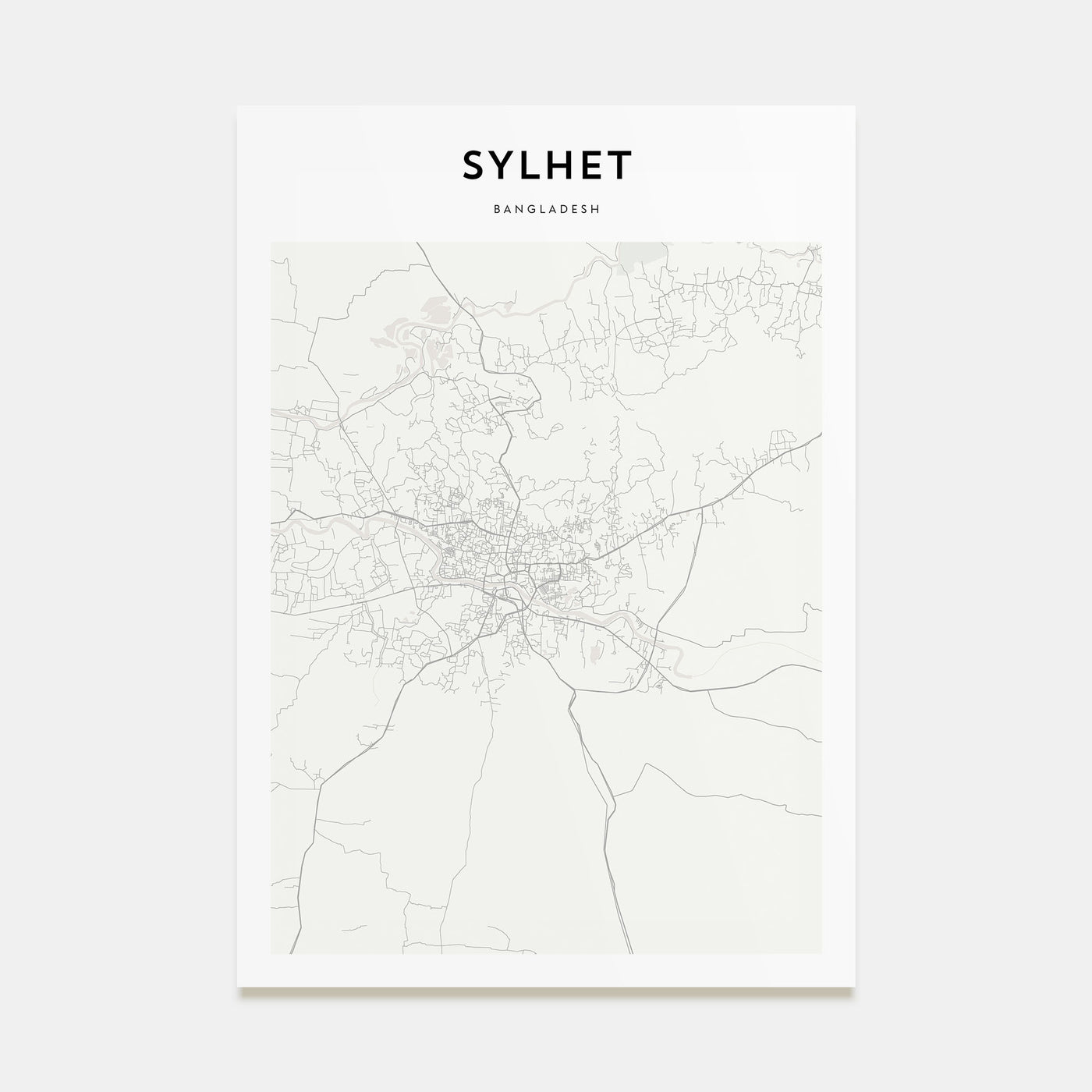 Sylhet Map Portrait Poster