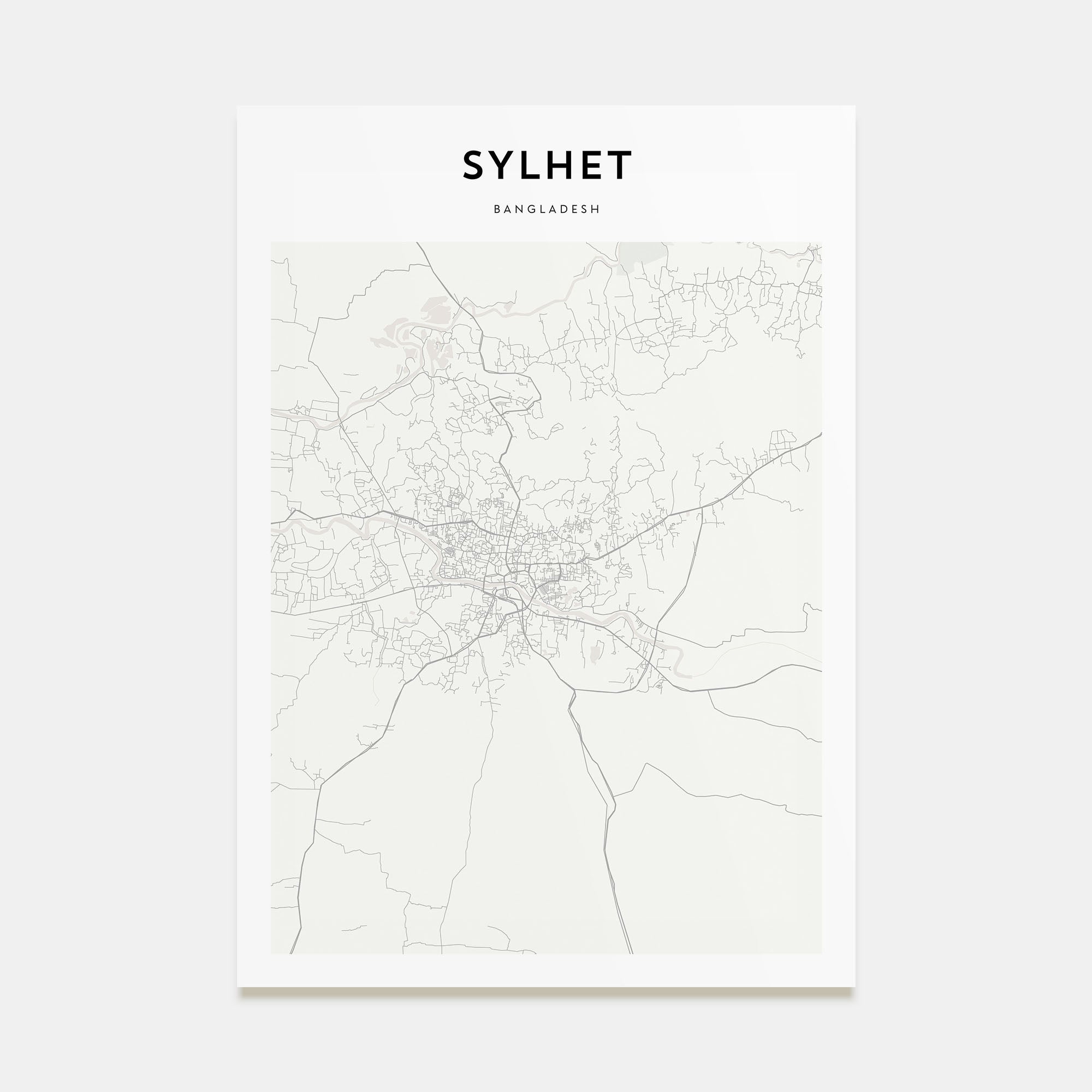 Sylhet Map Portrait Poster