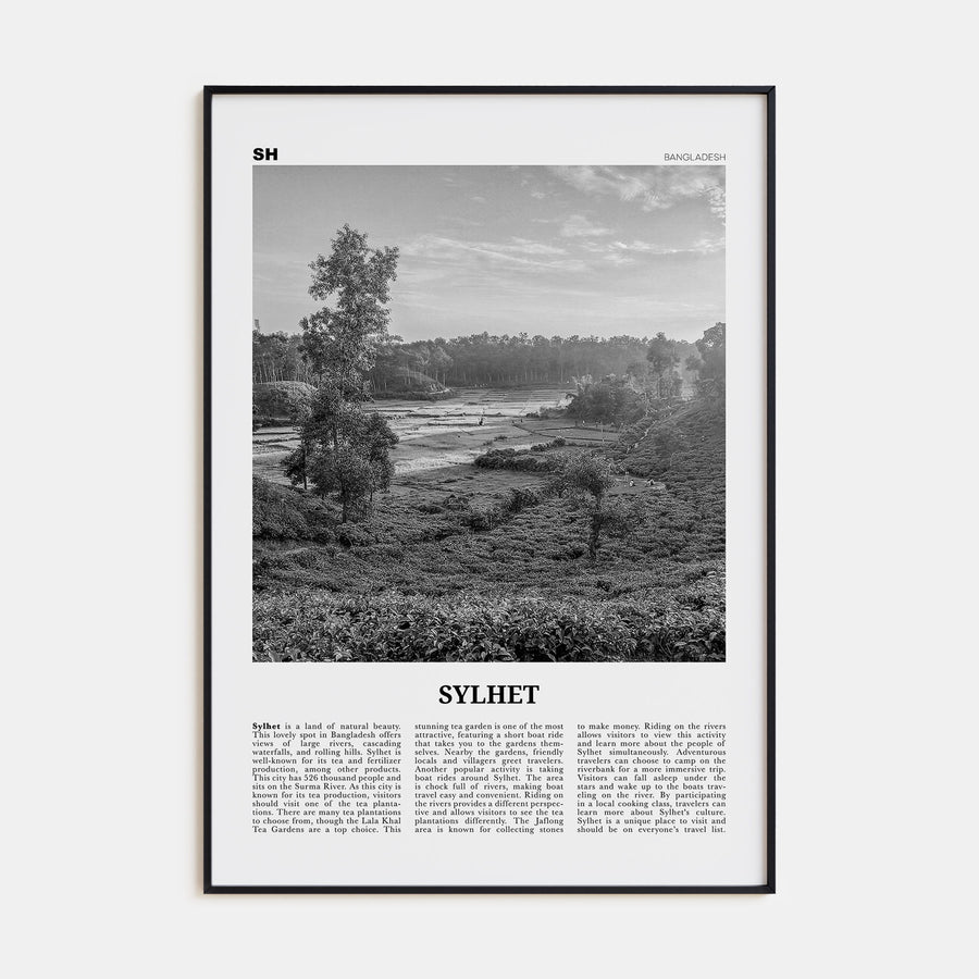 Sylhet Travel B&W Poster