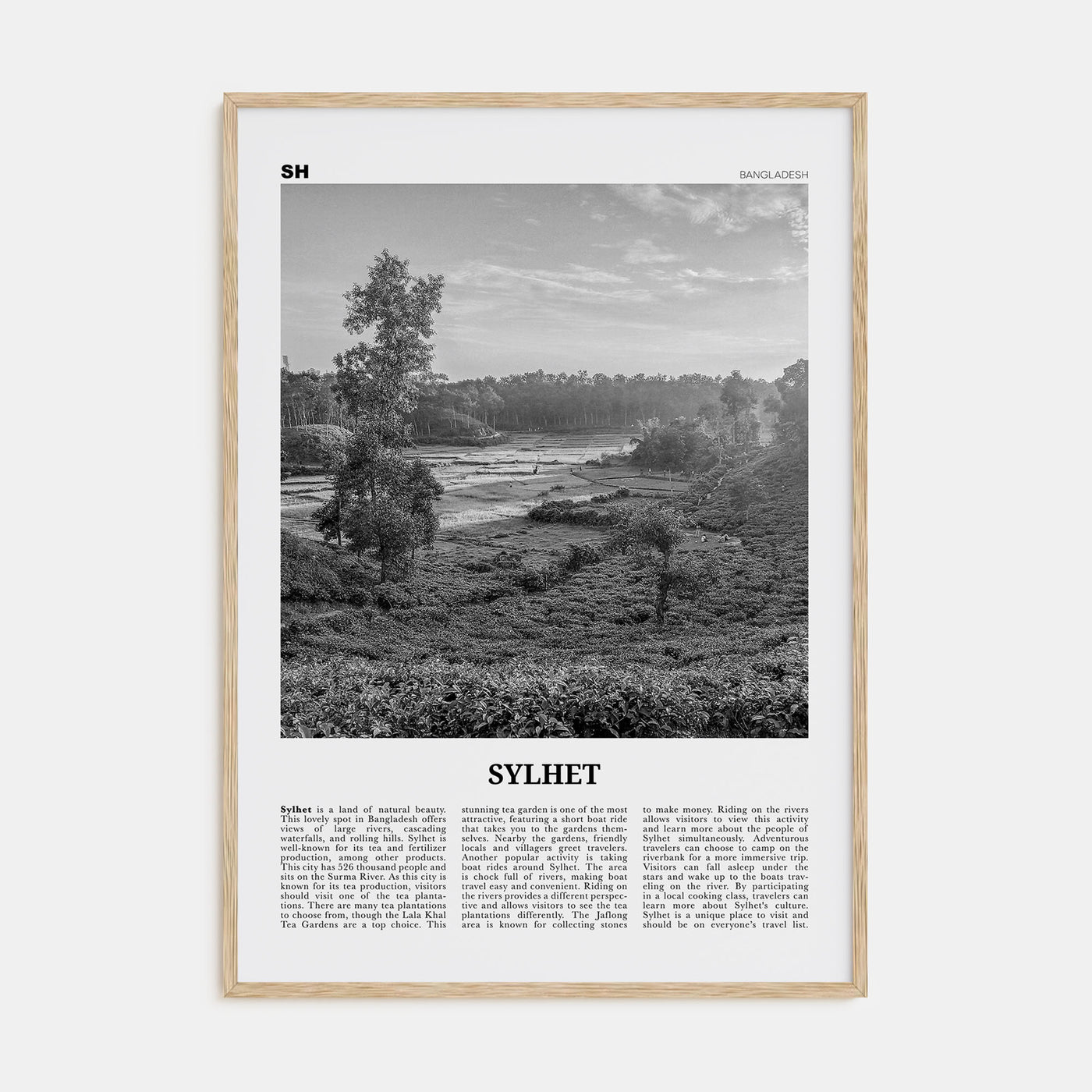 Sylhet Travel B&W Poster