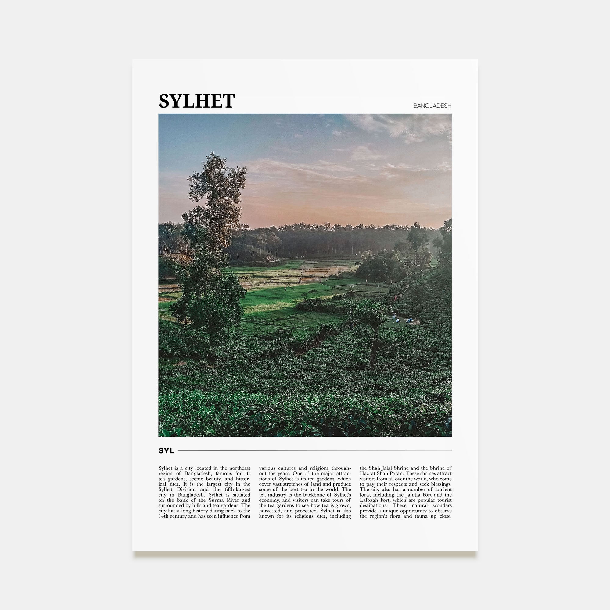 Sylhet Travel Color Poster