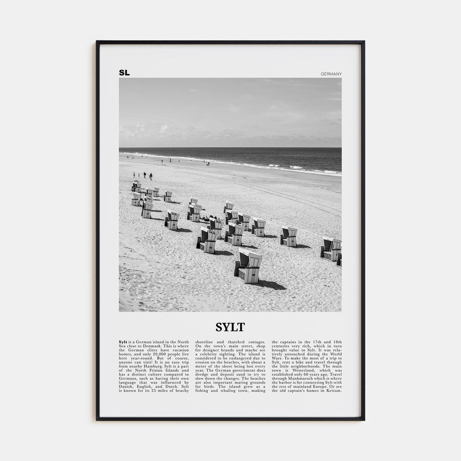 Sylt Travel B&W Poster