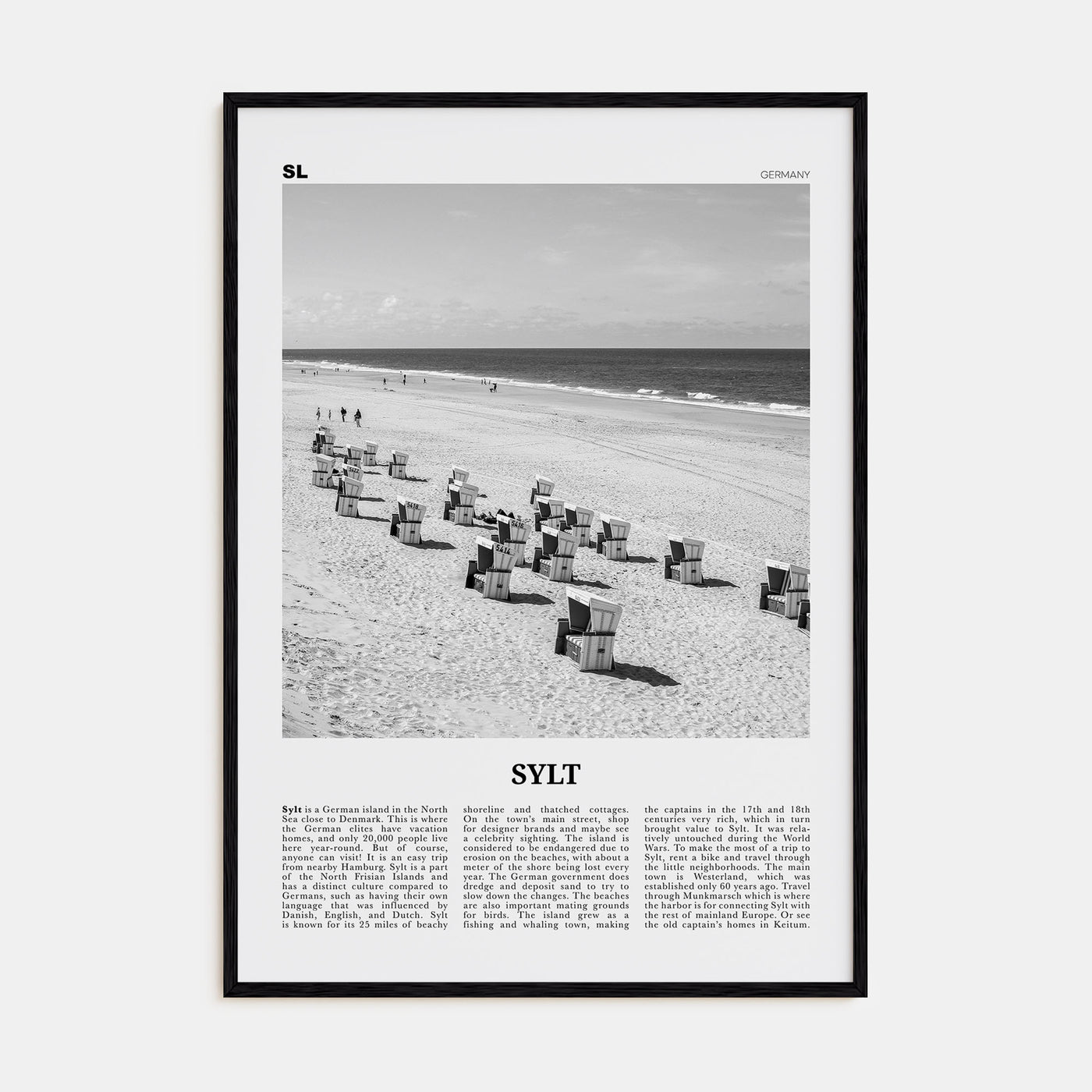 Sylt Travel B&W Poster