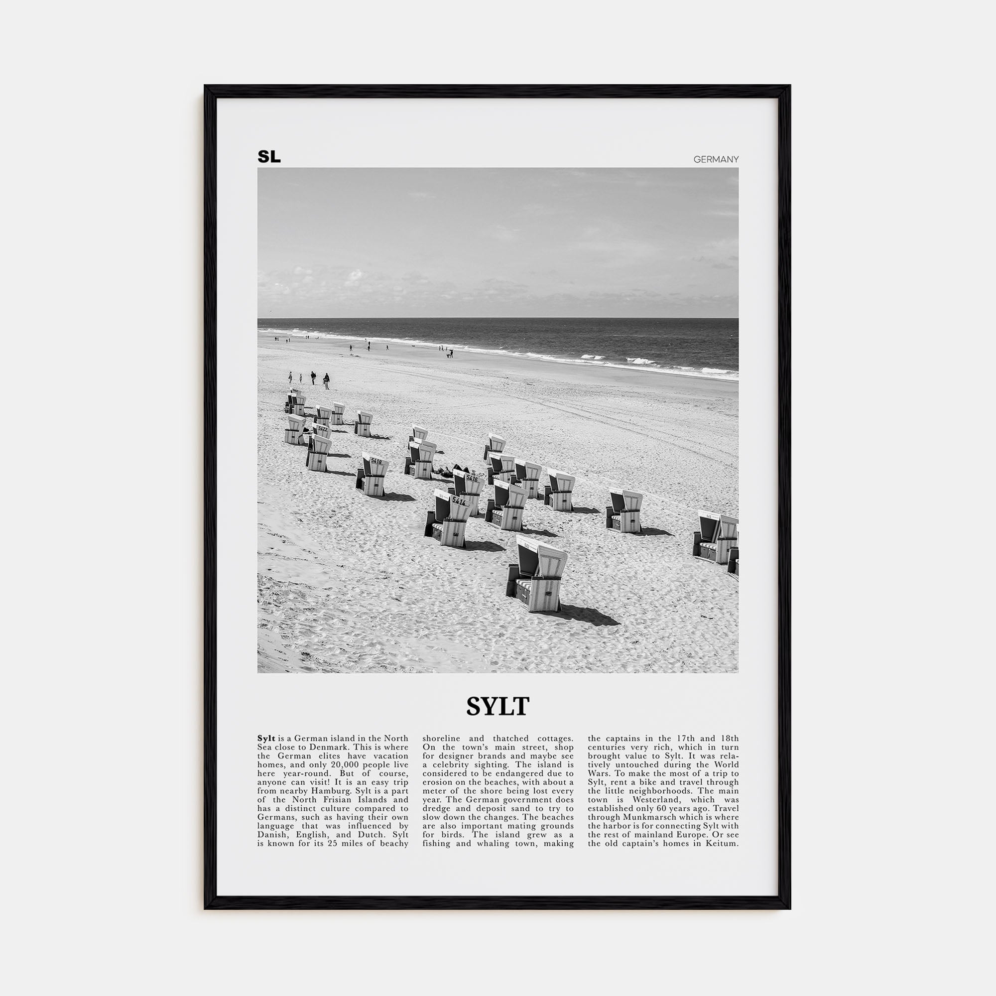 Sylt Travel B&W Poster