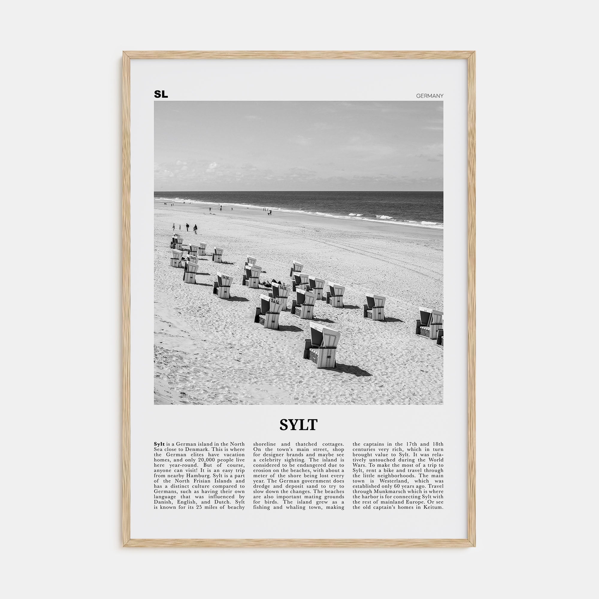 Sylt Travel B&W Poster