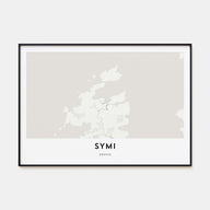 Symi Map Landscape Poster