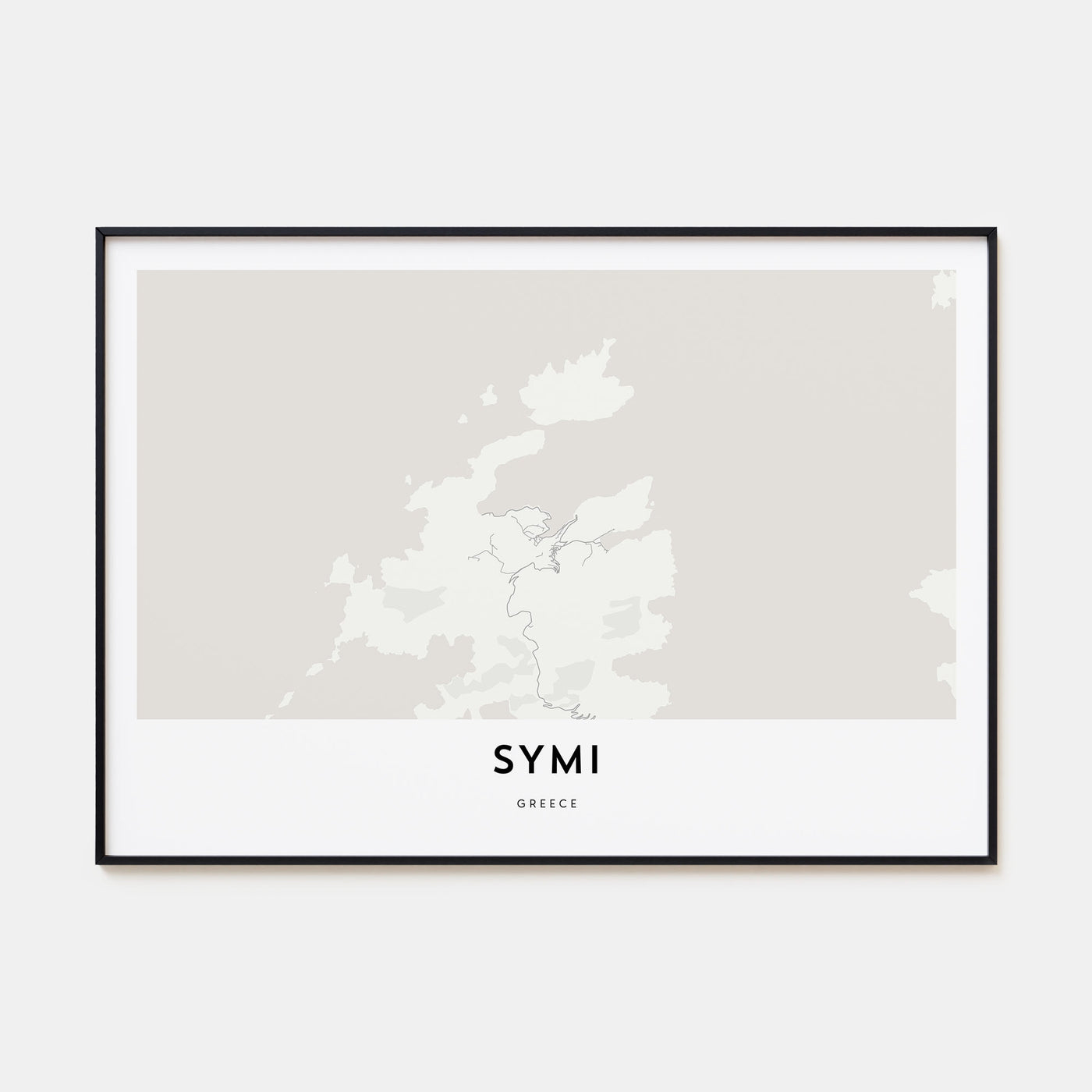 Symi Map Landscape Poster
