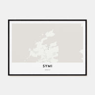 Symi Map Landscape Poster