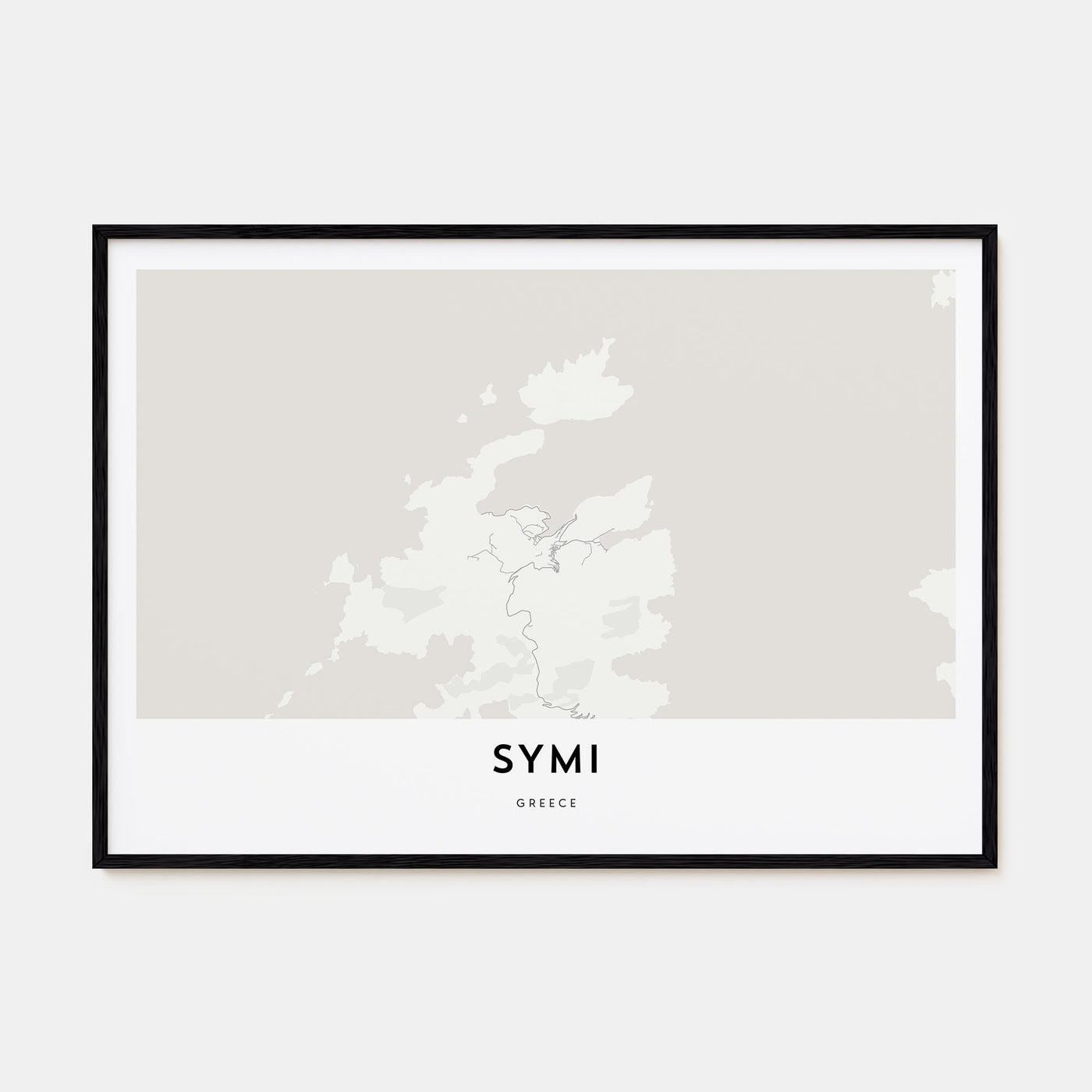 Symi Map Landscape Poster