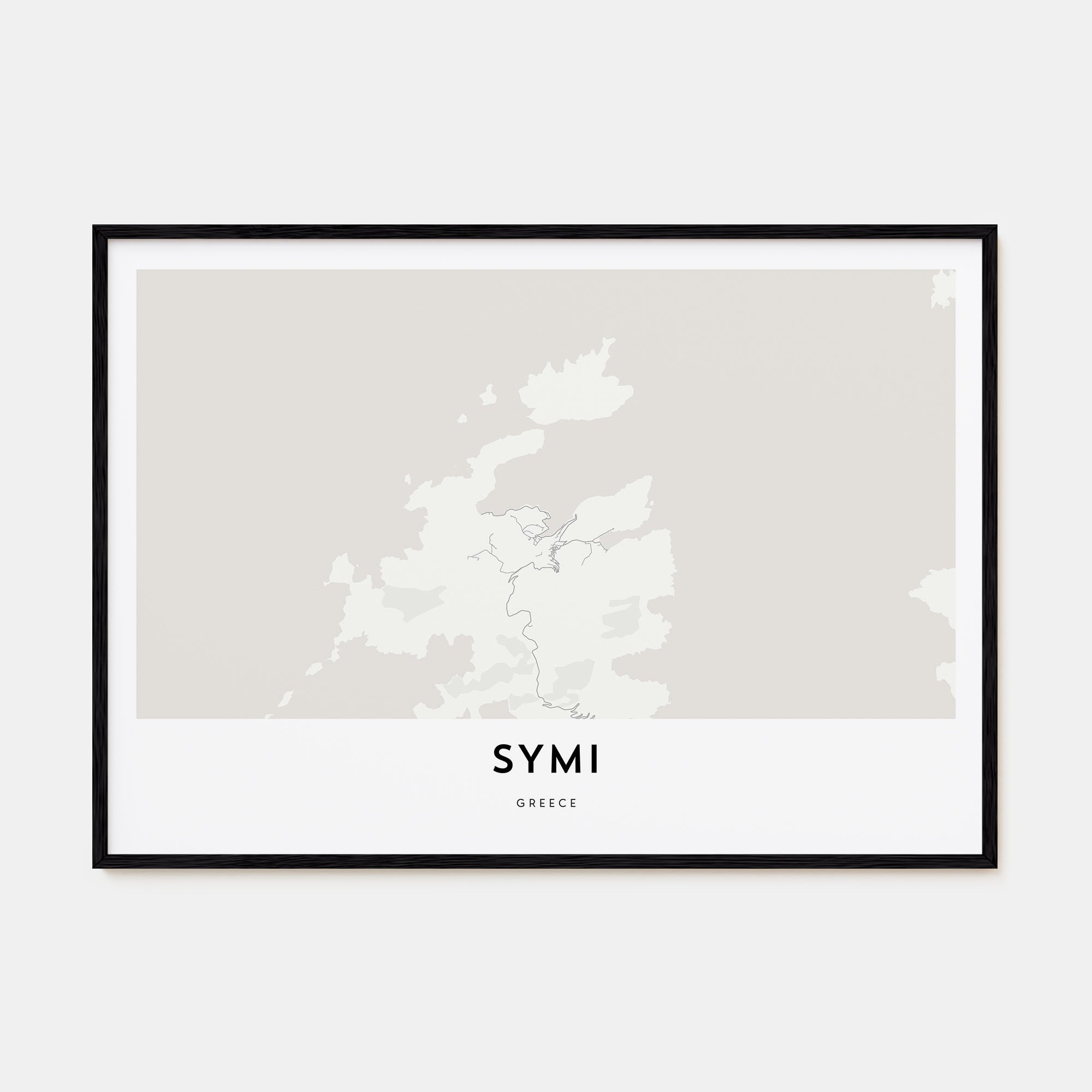Symi Map Landscape Poster