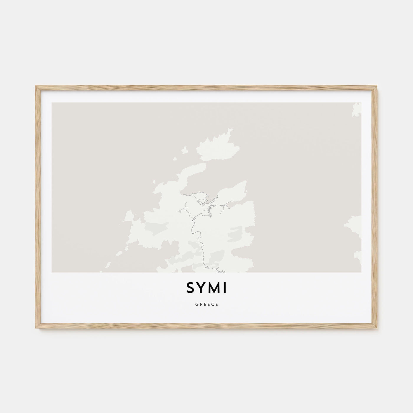 Symi Map Landscape Poster
