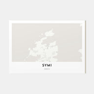 Symi Map Landscape Poster