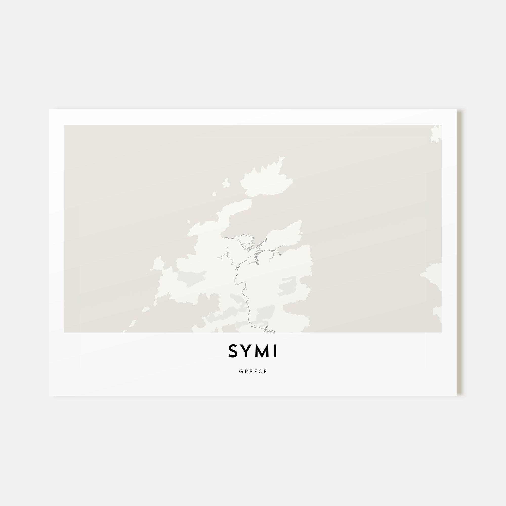 Symi Map Landscape Poster