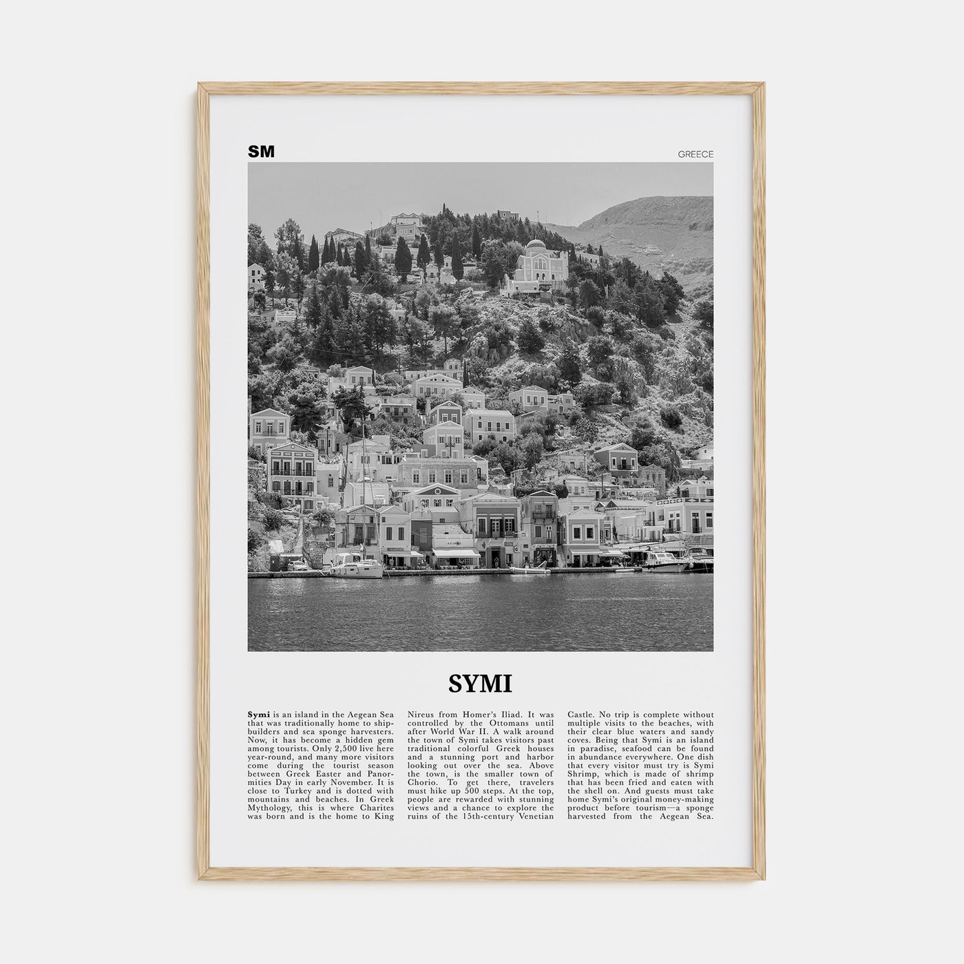 Symi Travel B&W Poster