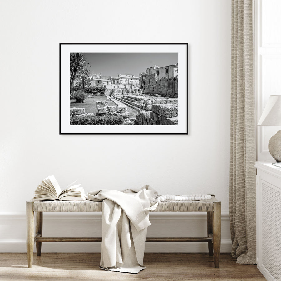 Syracuse, Italy Landscape B&W Poster