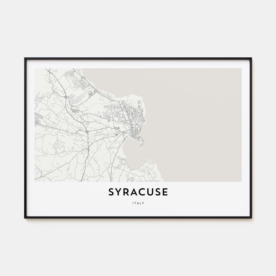 Syracuse, Italy Map Landscape Poster
