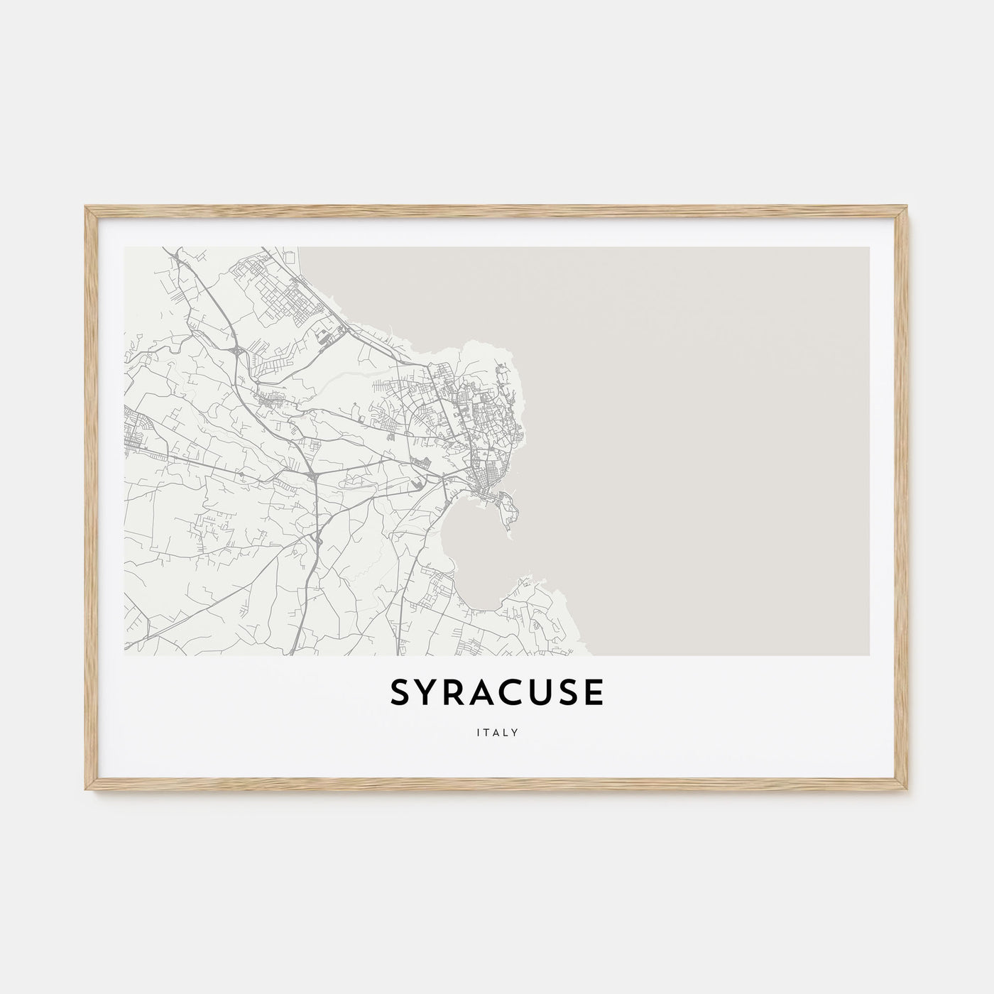 Syracuse, Italy Map Landscape Poster