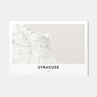 Syracuse, Italy Map Landscape Poster