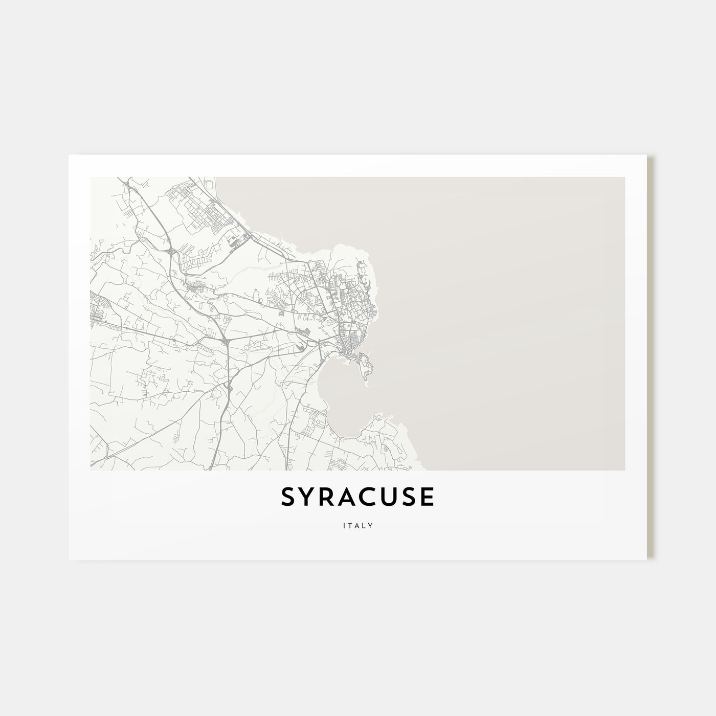 Syracuse, Italy Map Landscape Poster