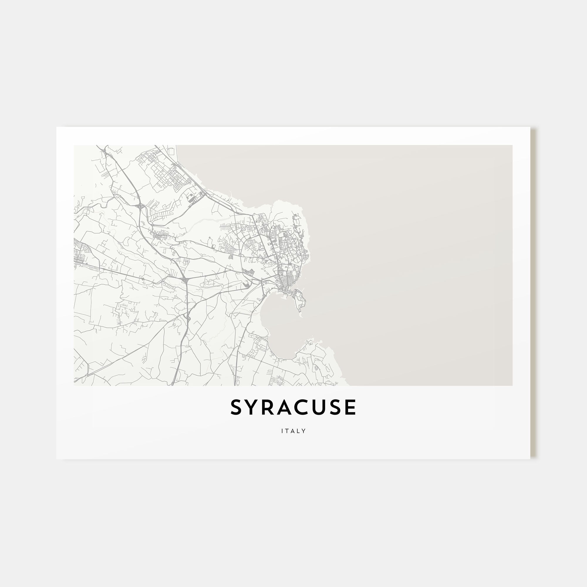 Syracuse, Italy Map Landscape Poster