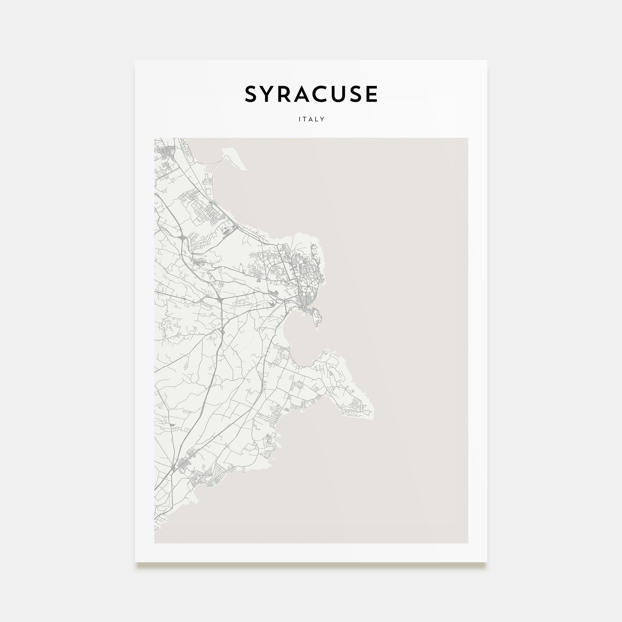Syracuse, Italy Map Portrait Poster