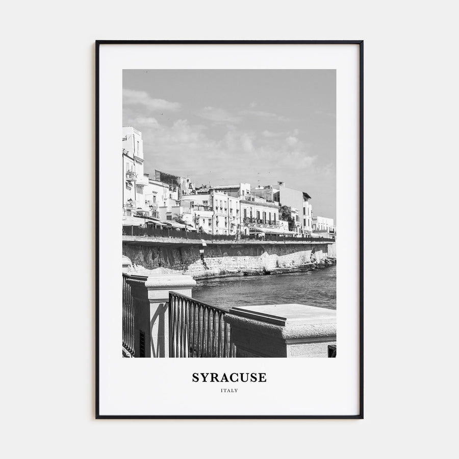 Syracuse, Italy Portrait B&W Poster