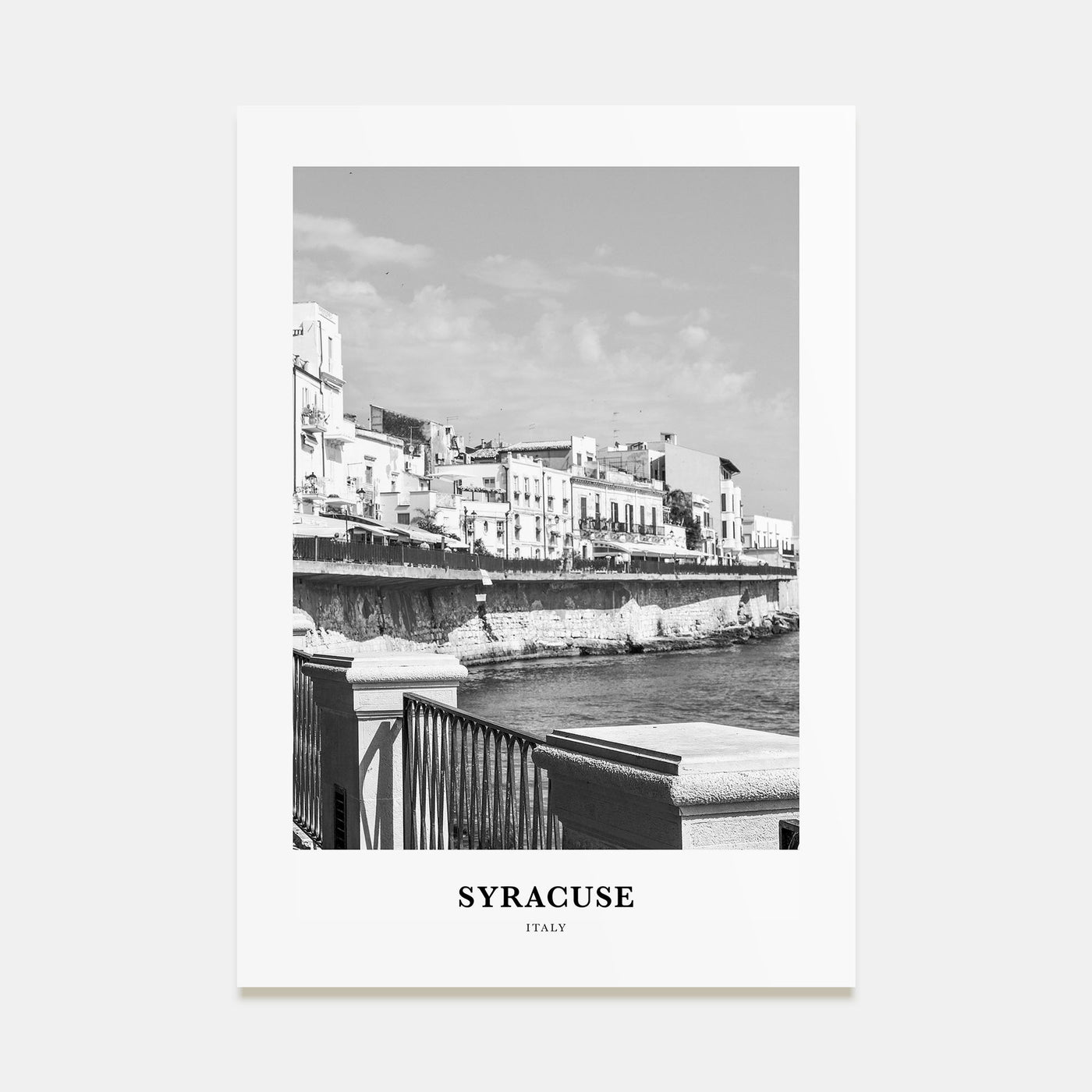 Syracuse, Italy Portrait B&W Poster
