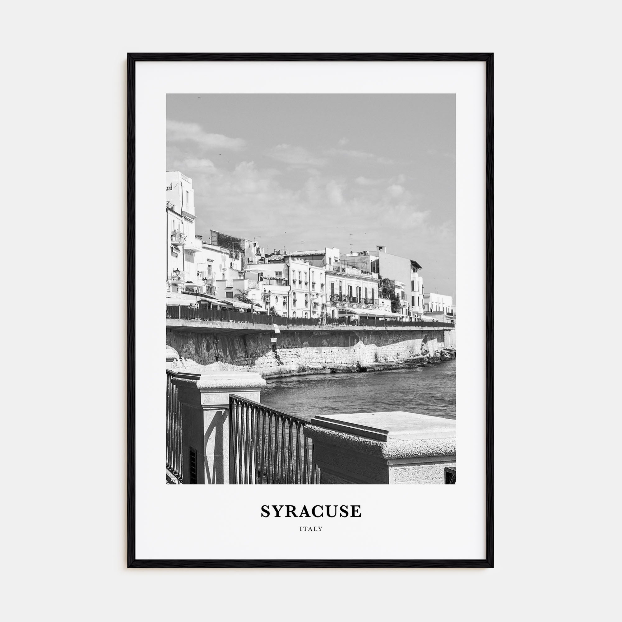 Syracuse, Italy Portrait B&W Poster