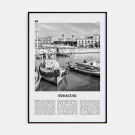 Syracuse, Italy Travel B&W No 1 Poster