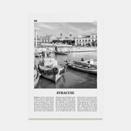 Syracuse, Italy Travel B&W No 1 Poster
