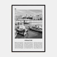 Syracuse, Italy Travel B&W No 1 Poster