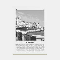Syracuse, Italy Travel B&W No 2 Poster