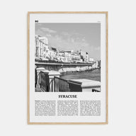Syracuse, Italy Travel B&W No 2 Poster