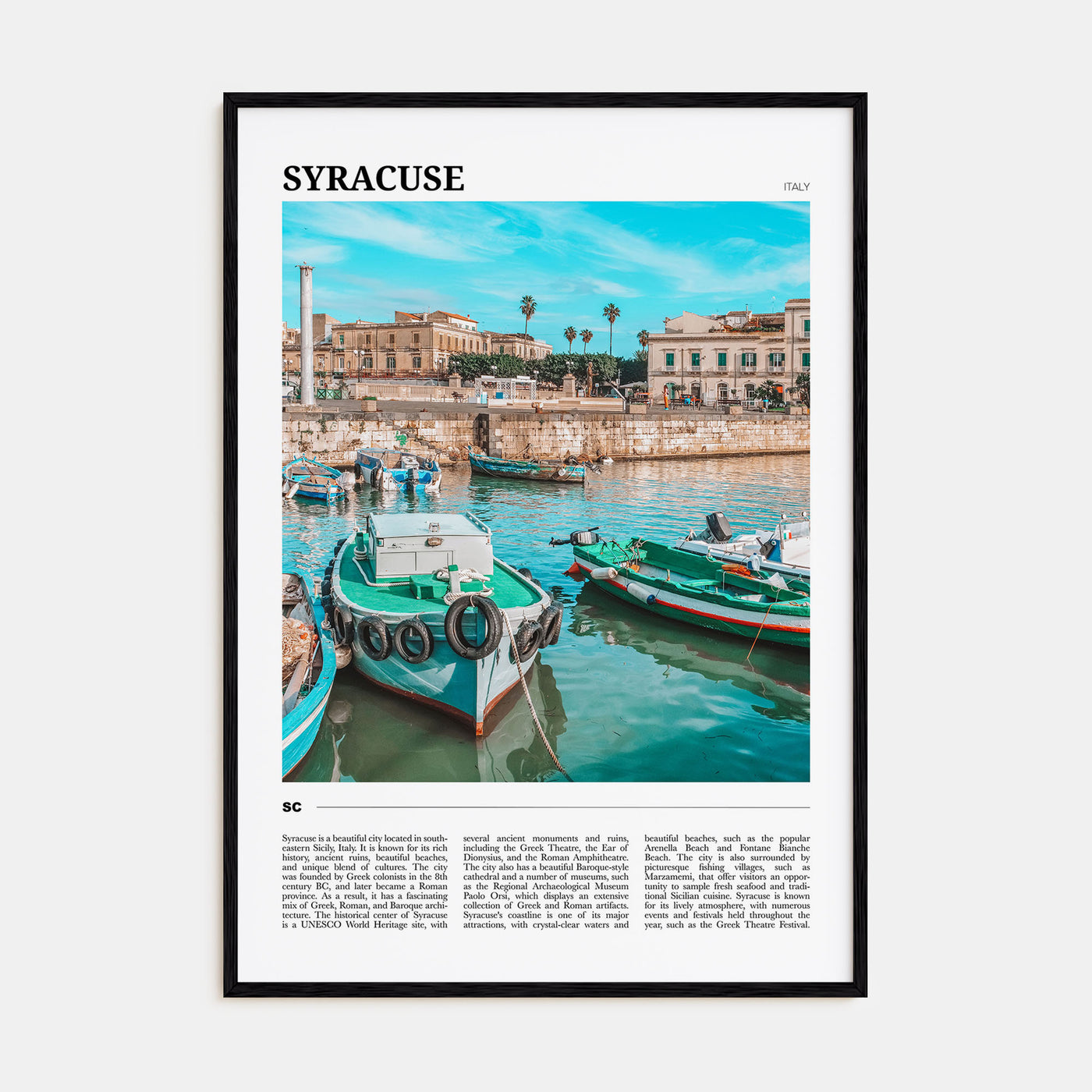 Syracuse, Italy Travel Color Poster