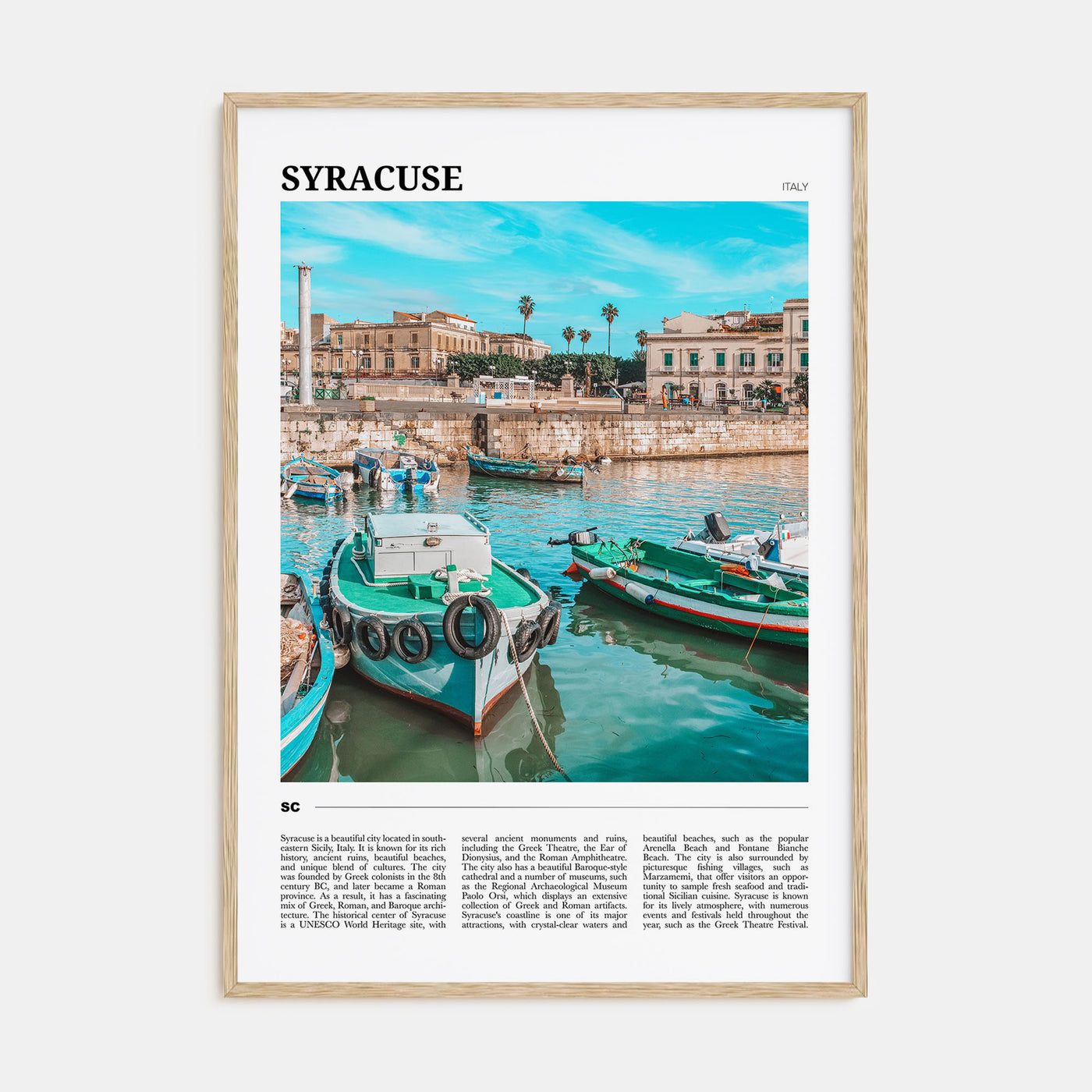 Syracuse, Italy Travel Color Poster