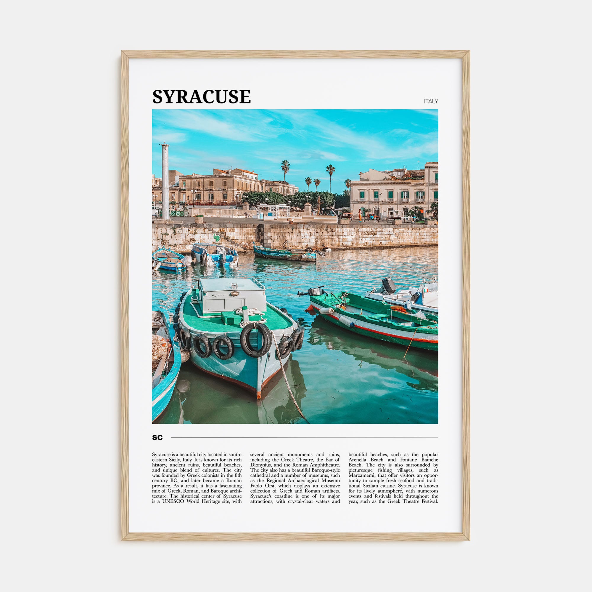 Syracuse, Italy Travel Color Poster