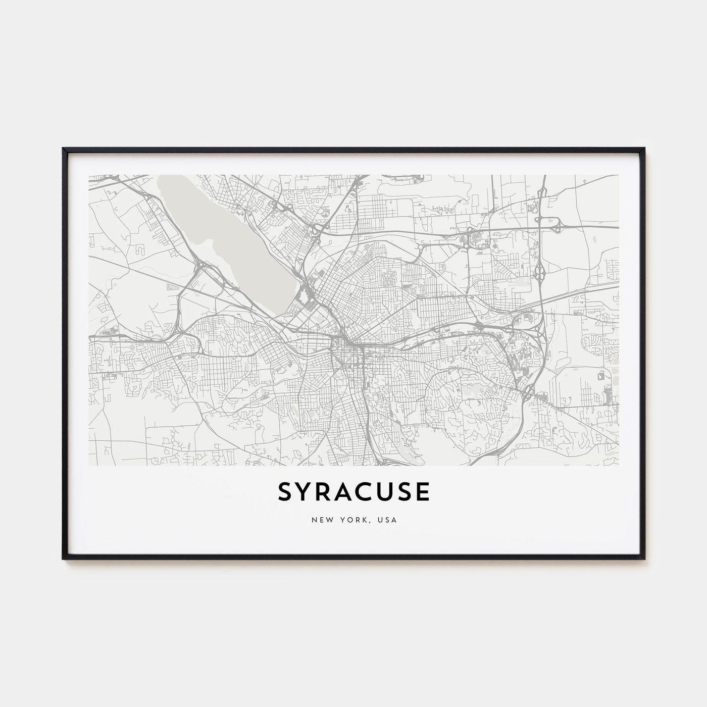 Syracuse, New York Map Landscape Poster