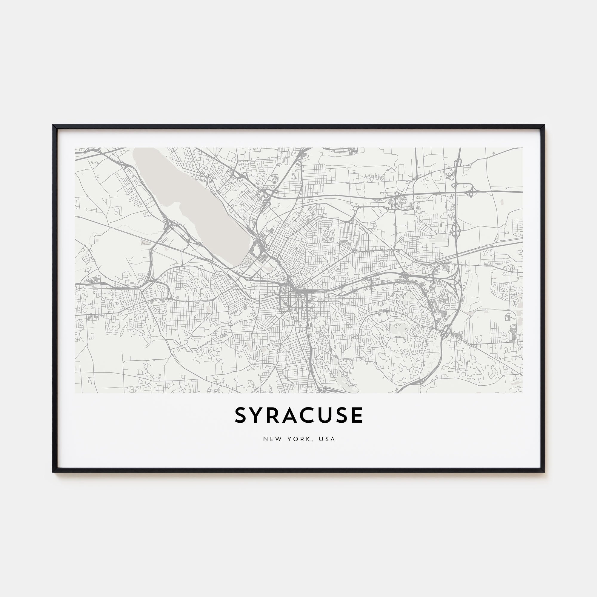 Syracuse, New York Map Landscape Poster